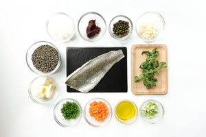 Seared Sea Bream w/ Lentil Ragout & Capers