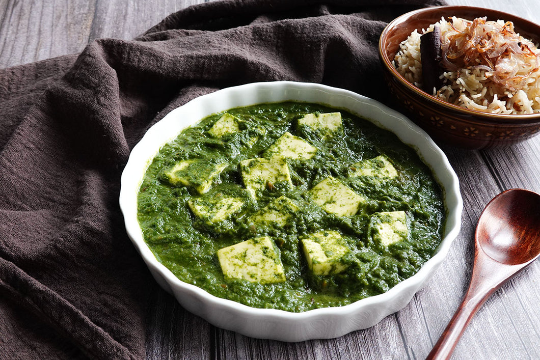 Palak Paneer w/ Ghee-Onion Rice