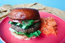 Load image into Gallery viewer, Curried Lamb Burger w/ Carrot Salad
