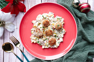 Seared Scallops w/ Confetti Creamed Corn