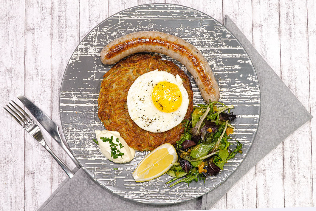 Swiss Rösti w/ Bratwurst