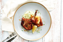 Load image into Gallery viewer, Pork Chop w/ Blue Cheese Pudding &amp; Apple Fennel Salad
