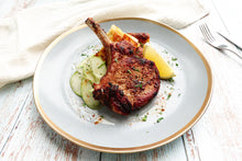 Load image into Gallery viewer, Pork Chop w/ Blue Cheese Pudding &amp; Apple Fennel Salad
