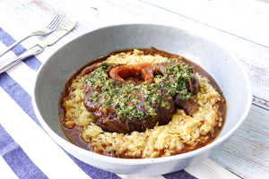Osso Buco w/ Orzo Saffron Risotto