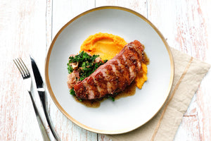 Maple Mustard Duck w/ Bacon Kale & Butternut Squash